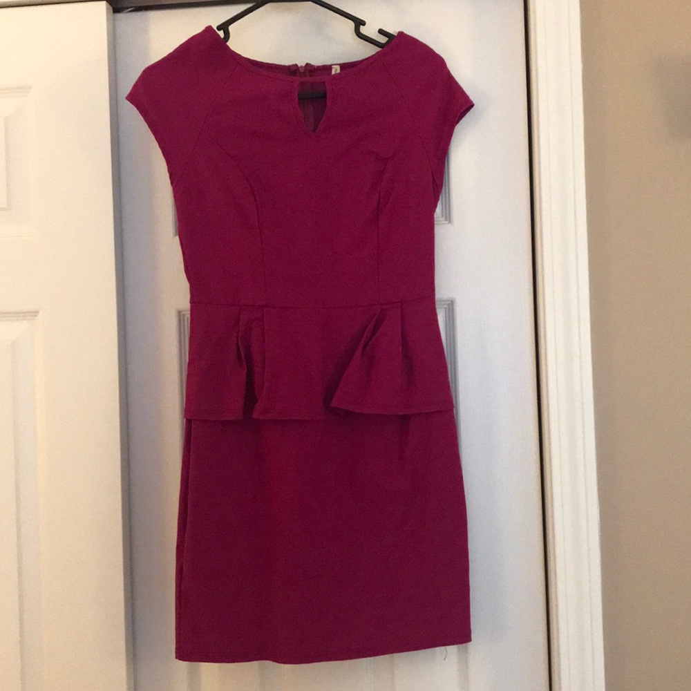 Plum peplum dress